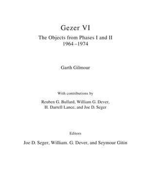 cover image of Gezer VI